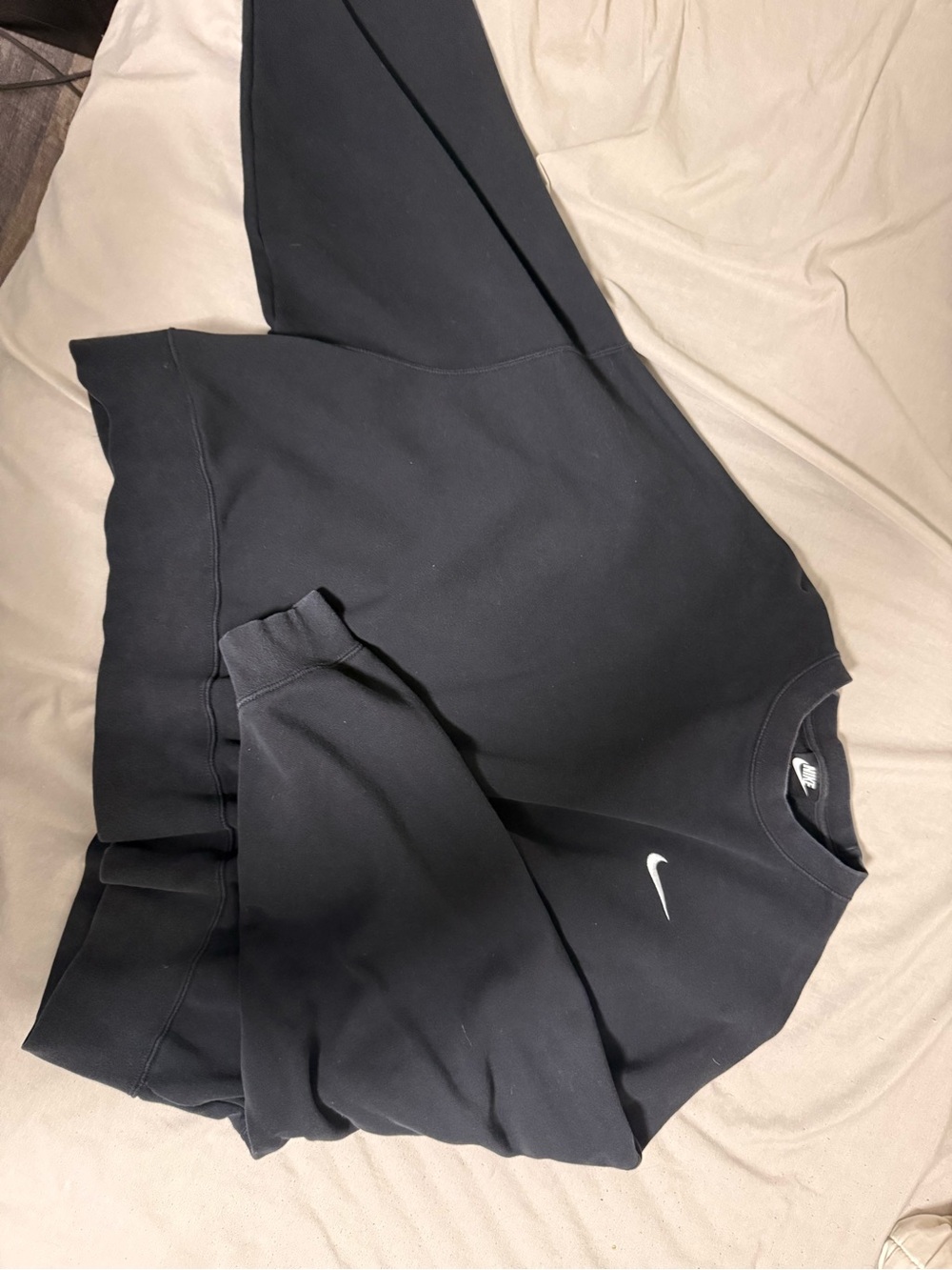 Nike Kids Black Sweatshirt with White Swoosh